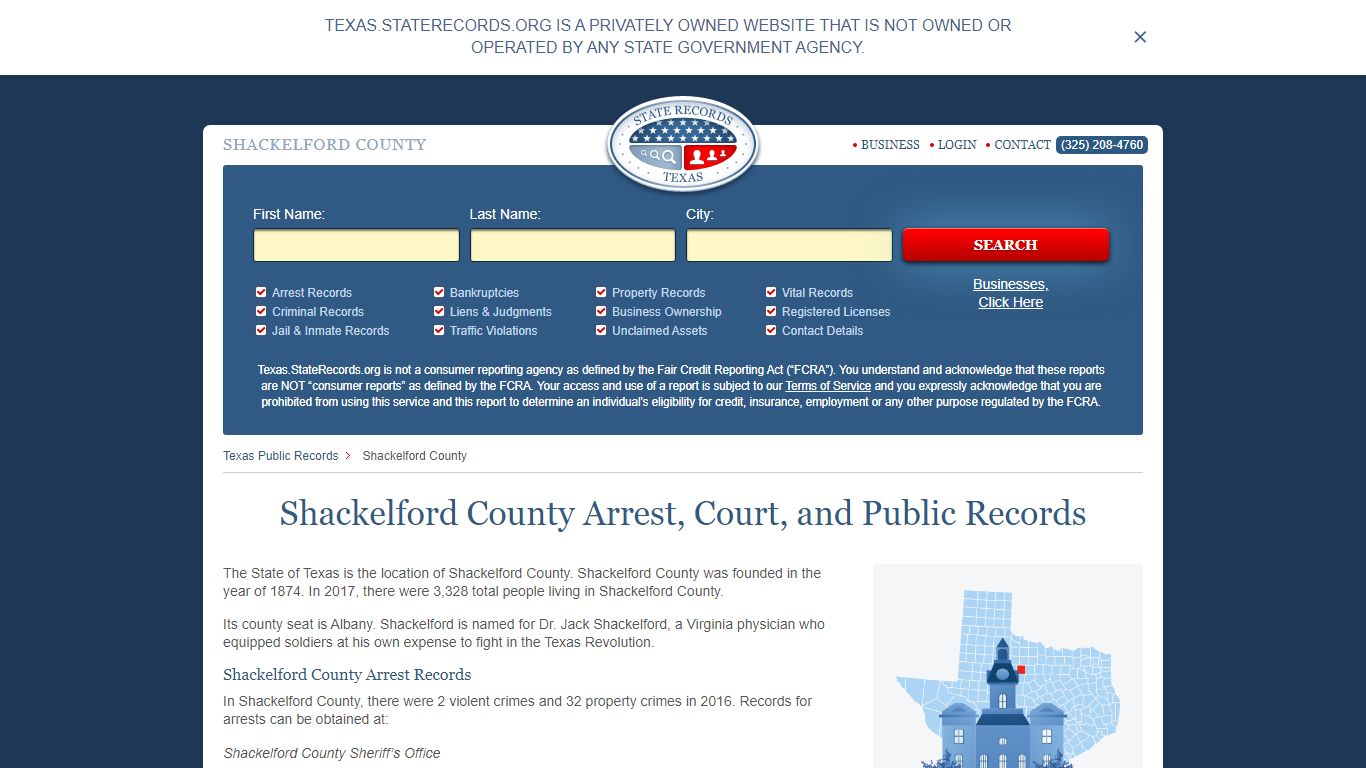 Shackelford County Arrest, Court, and Public Records