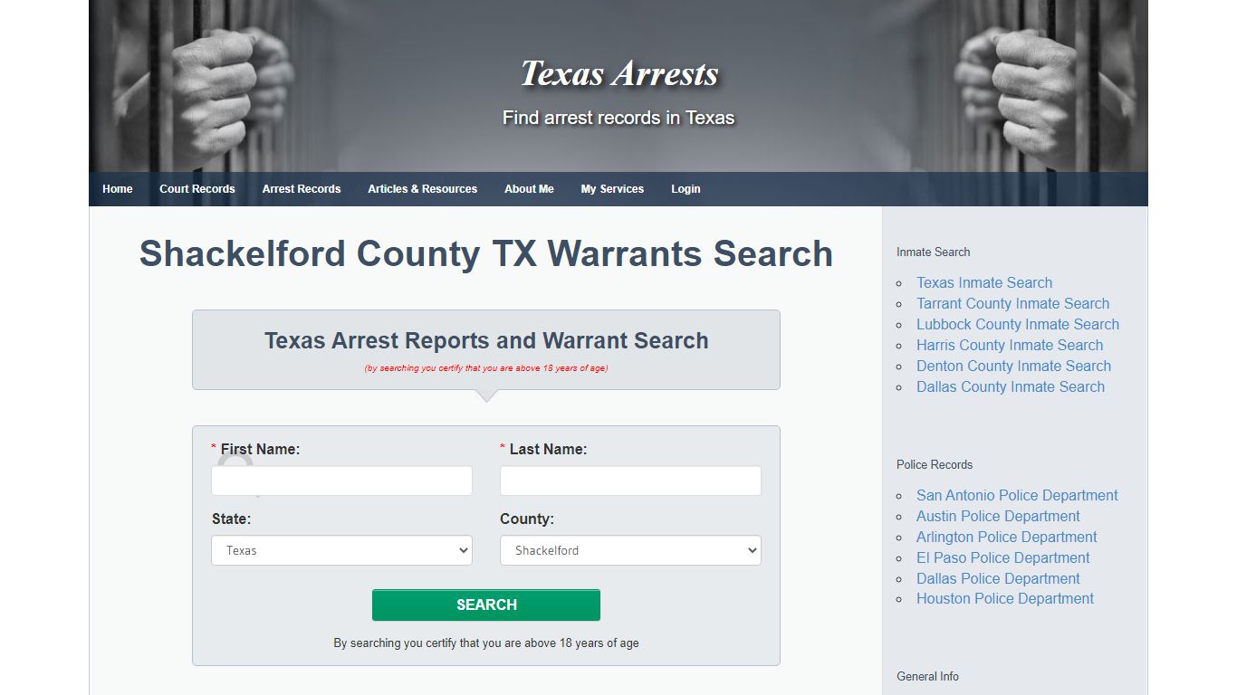 Shackelford County TX Warrants Search - Texas Arrests